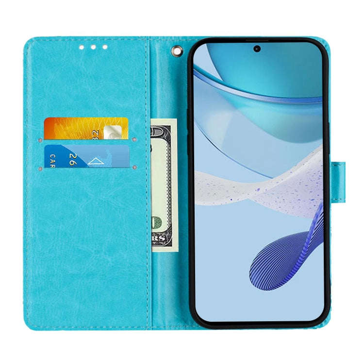 For OnePlus Nord CE4 Lite Colored Drawing Pattern Plain Weave Leather Phone Case(Caring Butterfly)