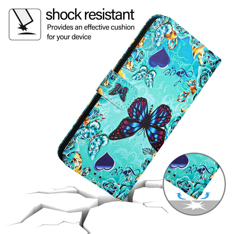 For OnePlus Nord CE4 Lite Colored Drawing Pattern Plain Weave Leather Phone Case(Caring Butterfly)