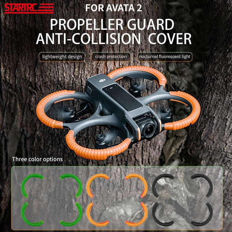 For DJI AVATA 2 STARTRC Propeller TPU Protective Guard Anti-collision Ring Cover(Fluorescent Orange)