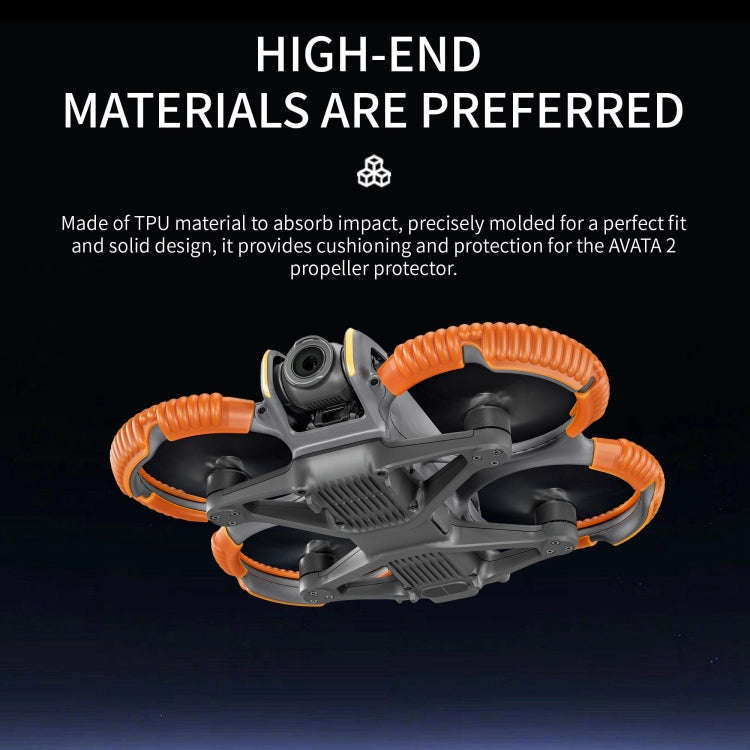 For DJI AVATA 2 STARTRC Propeller TPU Protective Guard Anti-collision Ring Cover(Black)