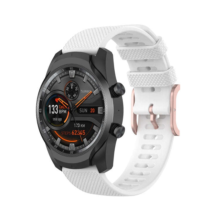 For Ticwatch Pro 2020 / Ticwatch GTX 22mm Dot Texture Watch Band(White)