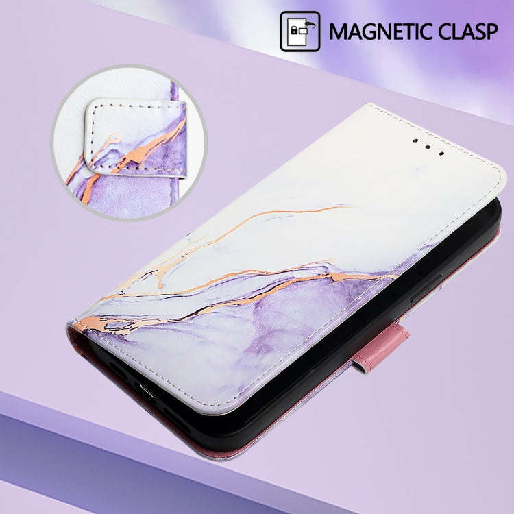 For Nothing CMF Phone 1 PT003 Marble Pattern Flip Leather Phone Case(White Purple)