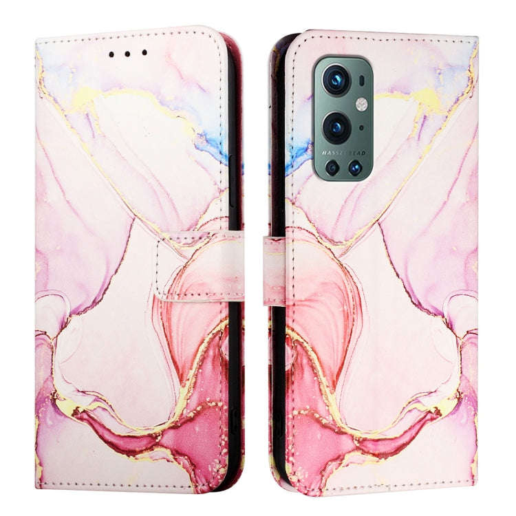 For OnePlus 9 Pro PT003 Marble Pattern Flip Leather Phone Case(Rose Gold)