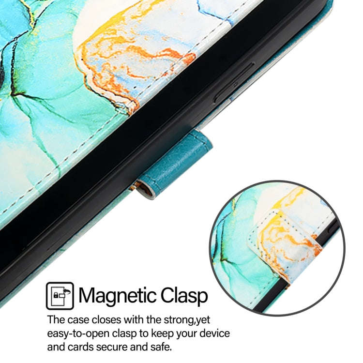 For OnePlus 9 Pro PT003 Marble Pattern Flip Leather Phone Case(Green)