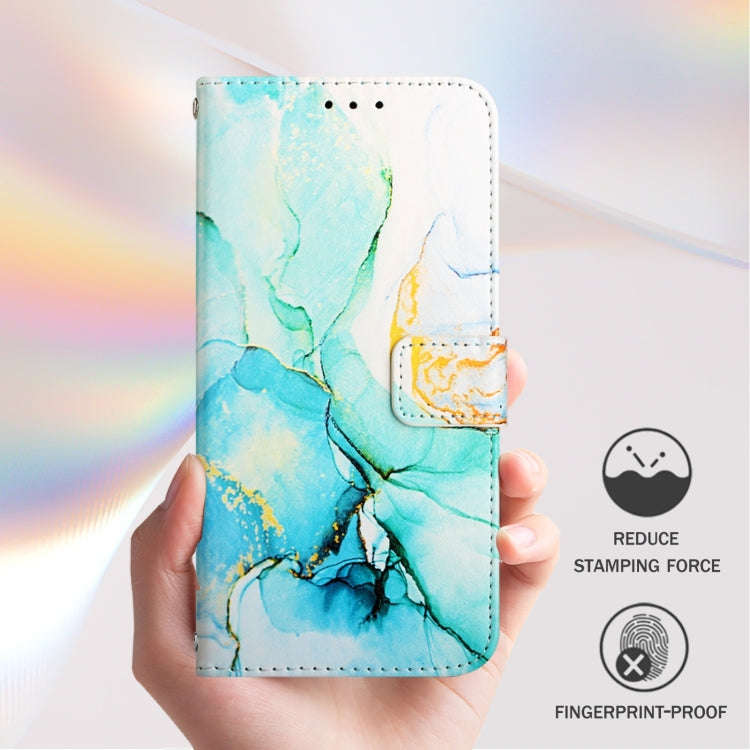 For OnePlus 9 Pro PT003 Marble Pattern Flip Leather Phone Case(Green)
