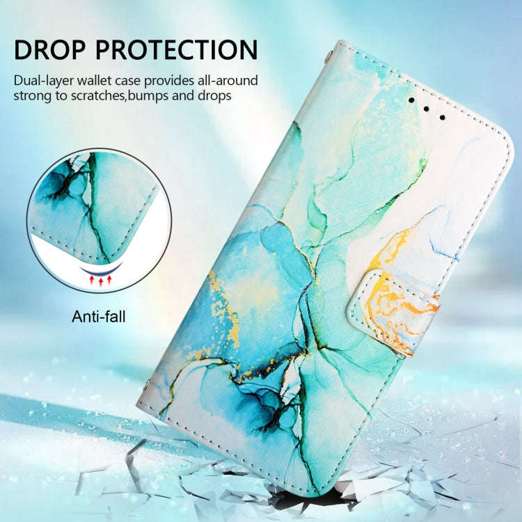 For OnePlus 9 Pro PT003 Marble Pattern Flip Leather Phone Case(Green)