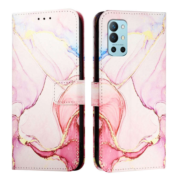 For OnePlus 9R / 8T PT003 Marble Pattern Flip Leather Phone Case(Rose Gold)