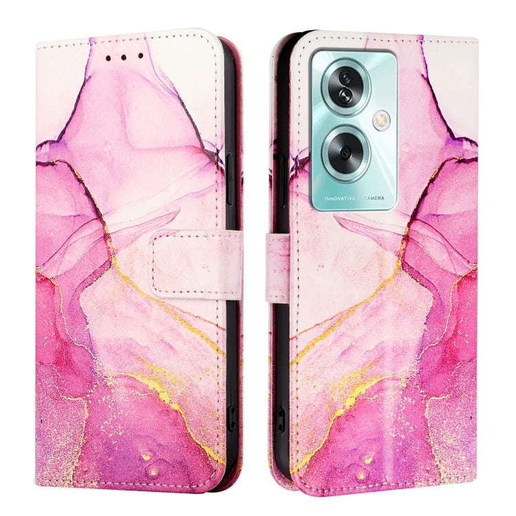 For OnePlus Nord N30 SE 5G PT003 Marble Pattern Flip Leather Phone Case(Pink Purple Gold)