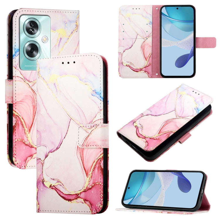 For OnePlus Nord N30 SE 5G PT003 Marble Pattern Flip Leather Phone Case(Rose Gold)