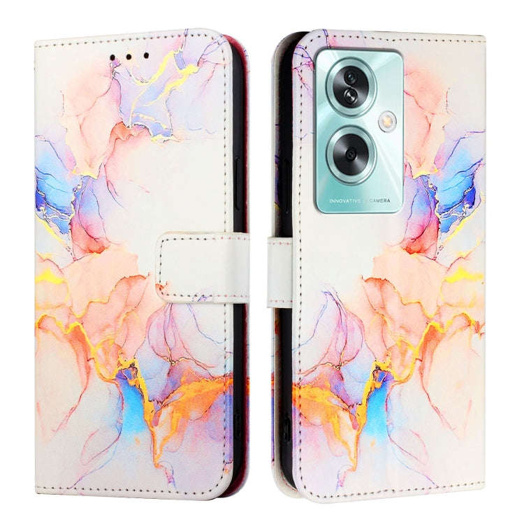 For OnePlus Nord N30 SE 5G PT003 Marble Pattern Flip Leather Phone Case(Galaxy Marble White)