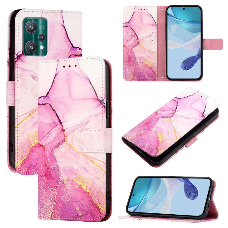 For OnePlus Nord CE 2 Lite 5G / Nord 2 Lite PT003 Marble Pattern Flip Leather Phone Case(Pink Pur...