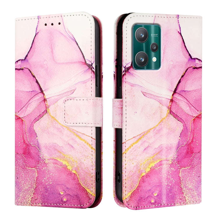 For OnePlus Nord CE 2 Lite 5G / Nord 2 Lite PT003 Marble Pattern Flip Leather Phone Case(Pink Pur...