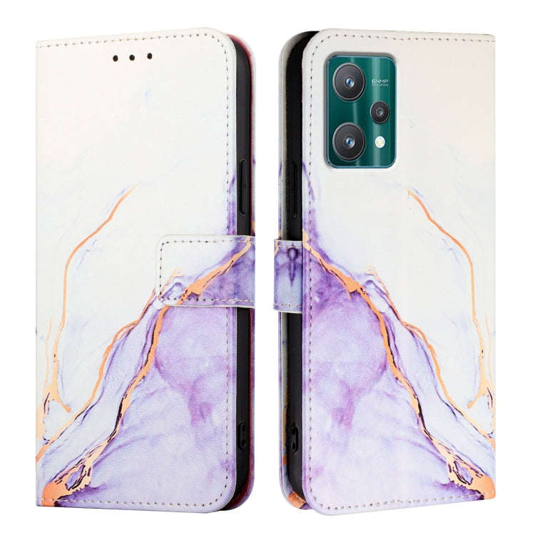 For OnePlus Nord CE 2 Lite 5G / Nord 2 Lite PT003 Marble Pattern Flip Leather Phone Case(White Pu...