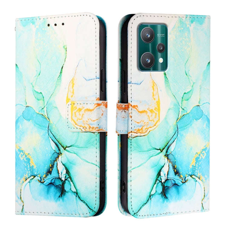 For OnePlus Nord CE 2 Lite 5G / Nord 2 Lite PT003 Marble Pattern Flip Leather Phone Case(Green)