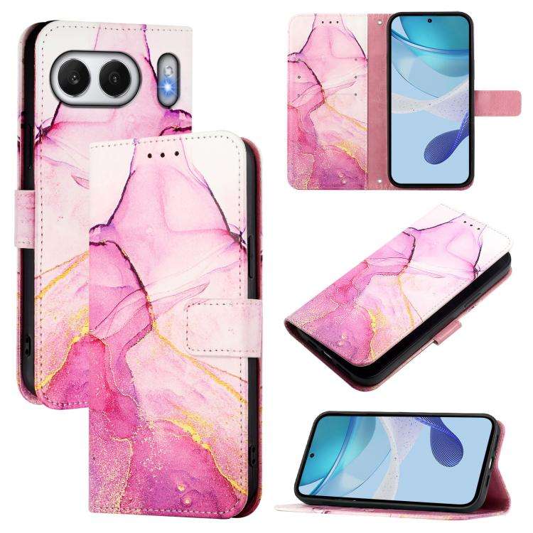 For OnePlus Nord 4 5G PT003 Marble Pattern Flip Leather Phone Case(Pink Purple Gold)