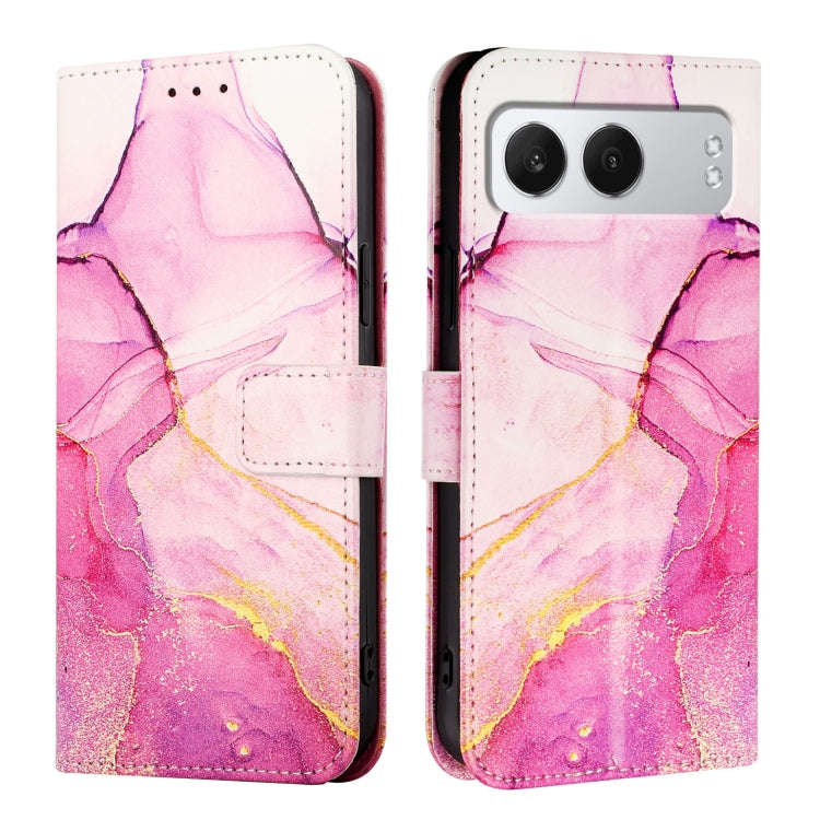 For OnePlus Nord 4 5G PT003 Marble Pattern Flip Leather Phone Case(Pink Purple Gold)
