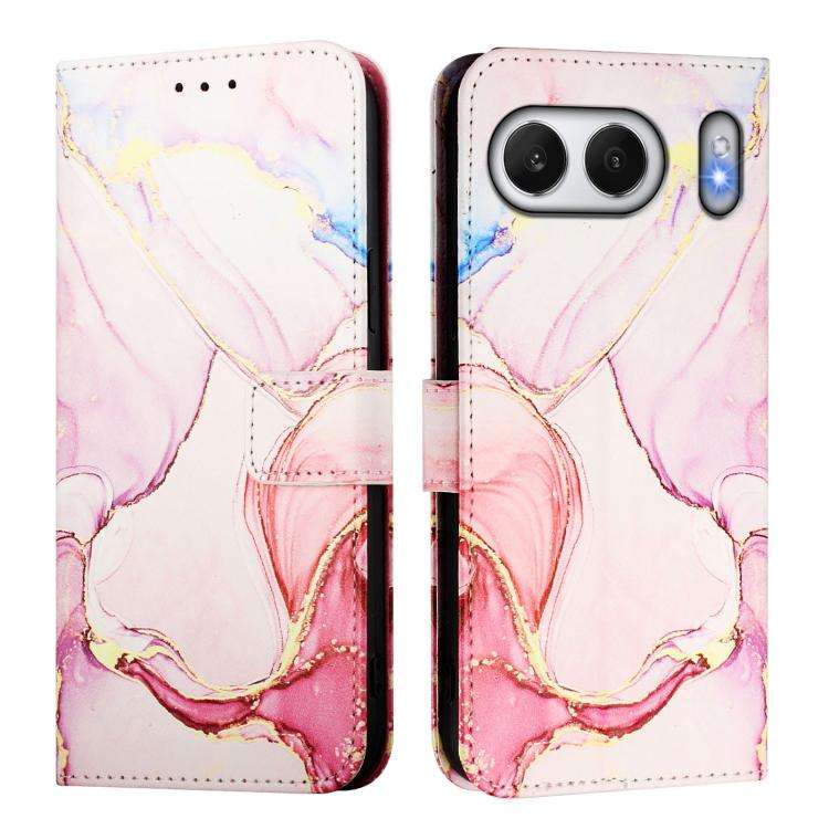 For OnePlus Nord 4 5G PT003 Marble Pattern Flip Leather Phone Case(Rose Gold)