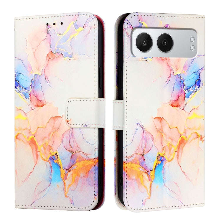 For OnePlus Nord 4 5G PT003 Marble Pattern Flip Leather Phone Case(Galaxy Marble White)