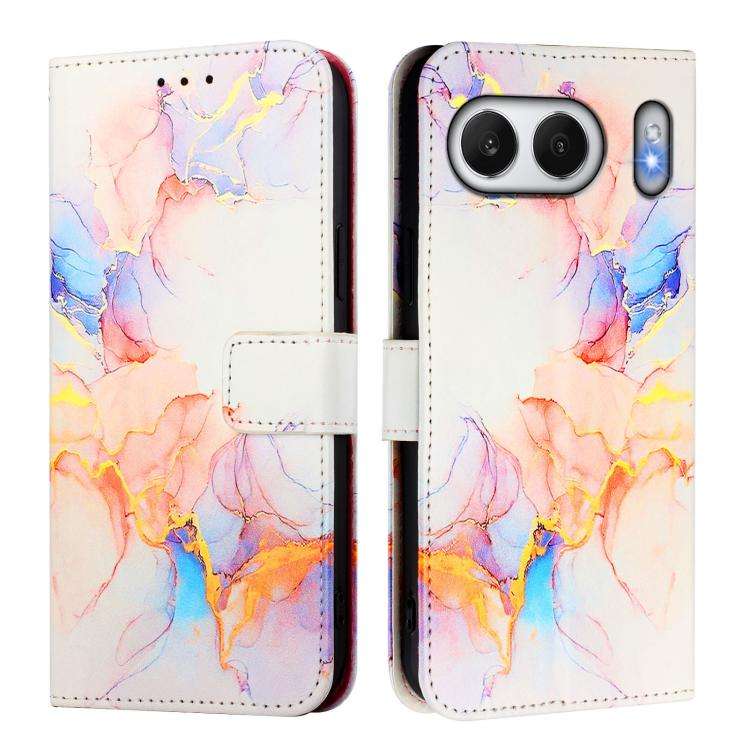 For OnePlus Nord 4 5G PT003 Marble Pattern Flip Leather Phone Case(Galaxy Marble White)