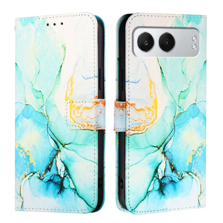 For OnePlus Nord 4 5G PT003 Marble Pattern Flip Leather Phone Case(Green)