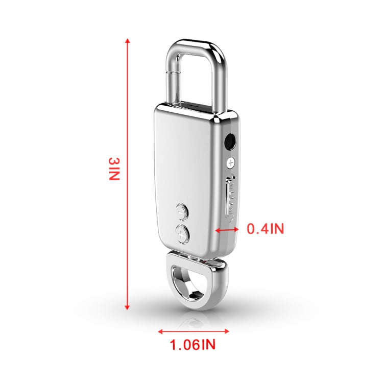 JNN S20 Zinc Alloy Keychain Voice Recorder, Memory:16GB(Black)