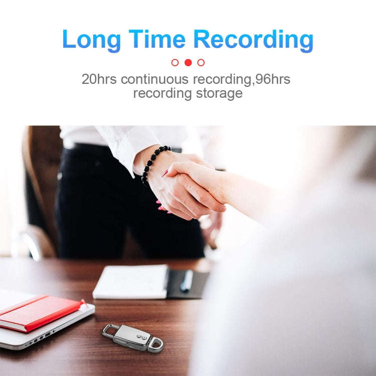 JNN S20 Zinc Alloy Keychain Voice Recorder, Memory:16GB(Black)