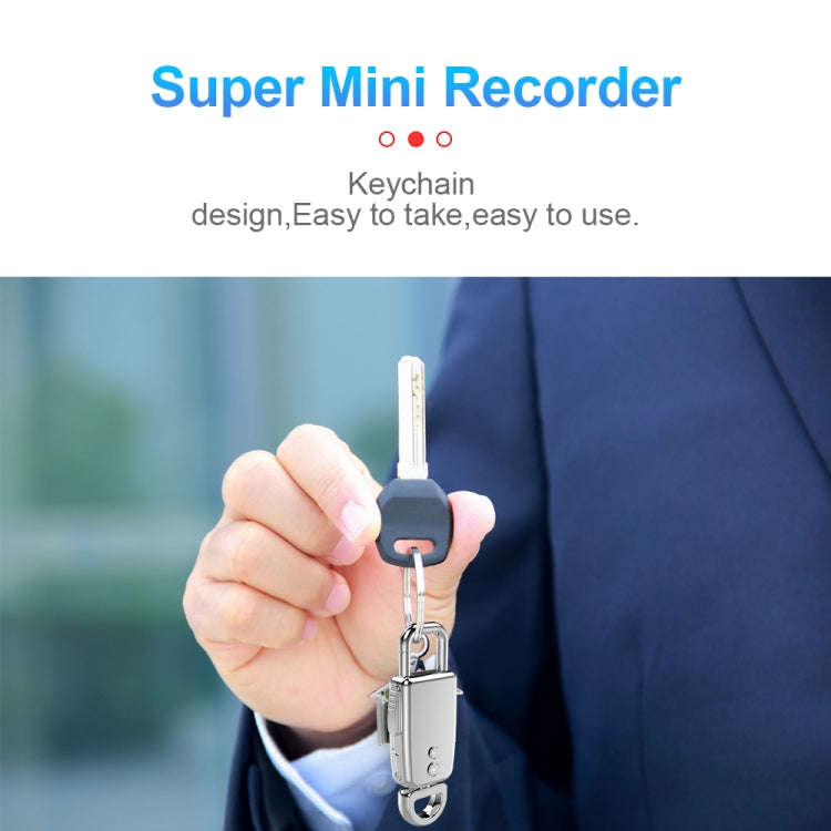 JNN S20 Zinc Alloy Keychain Voice Recorder, Memory:16GB(Black)
