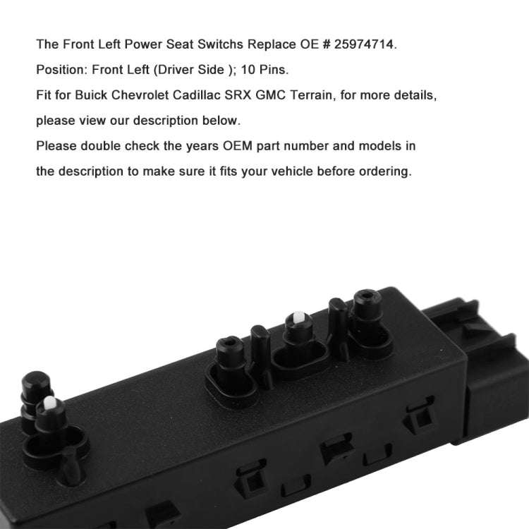 Car Front Left (Driver Side) Power Seat Adjuster Switch Recliner Switch for Buick for Chevrolet 2...