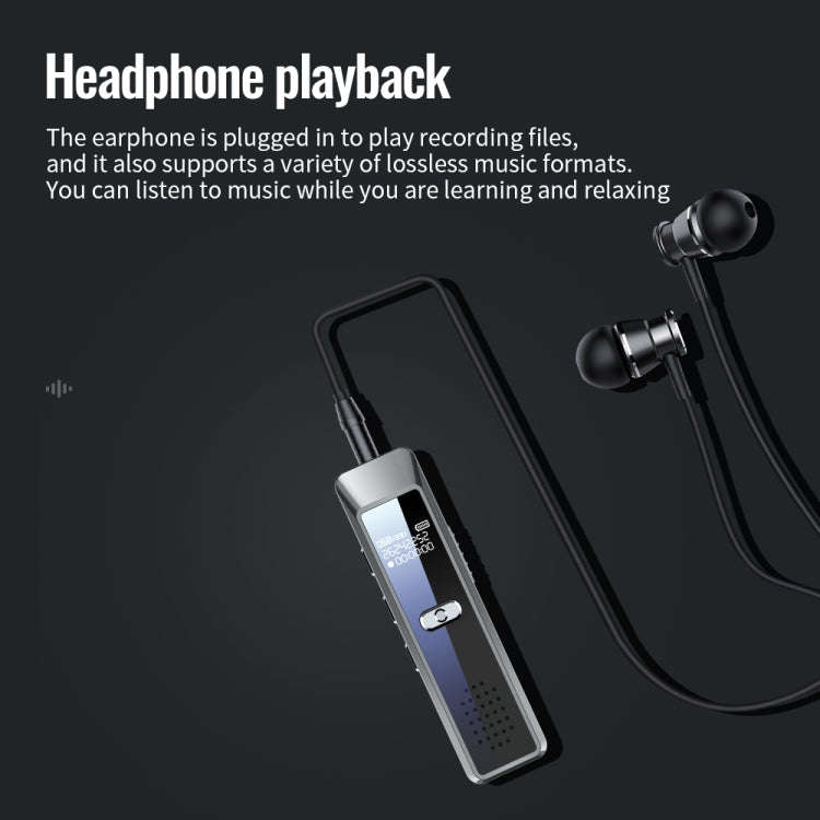 JNN Q7 Mini Portable Voice Recorder with OLED Screen, Memory:4GB(Metal Gray)