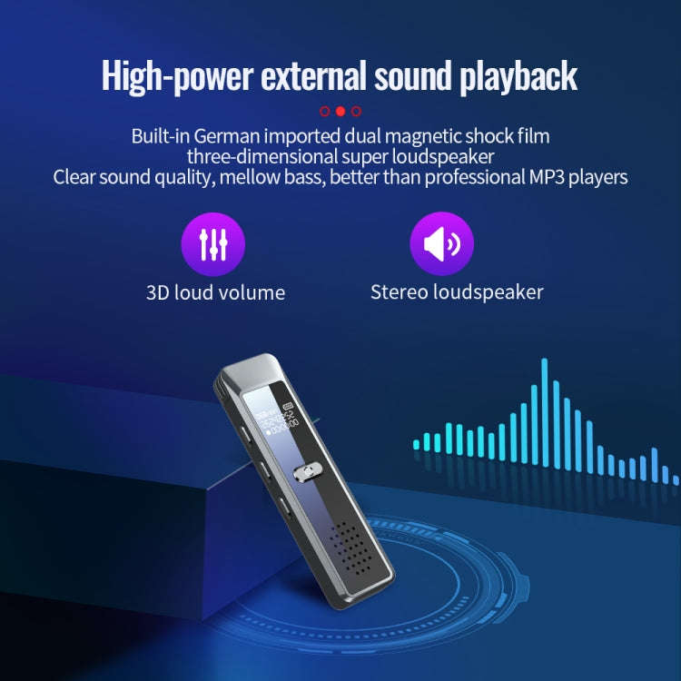 JNN Q7 Mini Portable Voice Recorder with OLED Screen, Memory:4GB(Metal Gray)