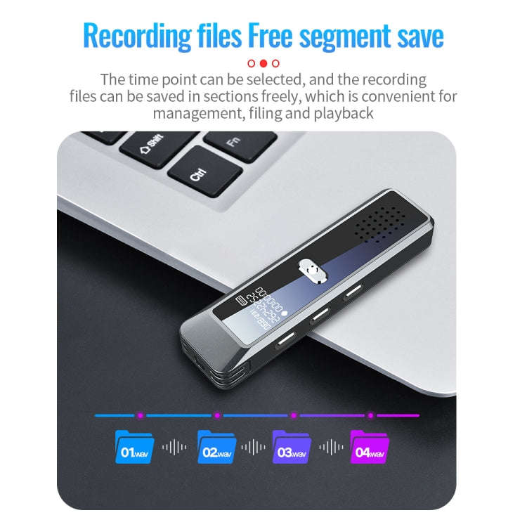 JNN Q7 Mini Portable Voice Recorder with OLED Screen, Memory:4GB(Metal Gray)
