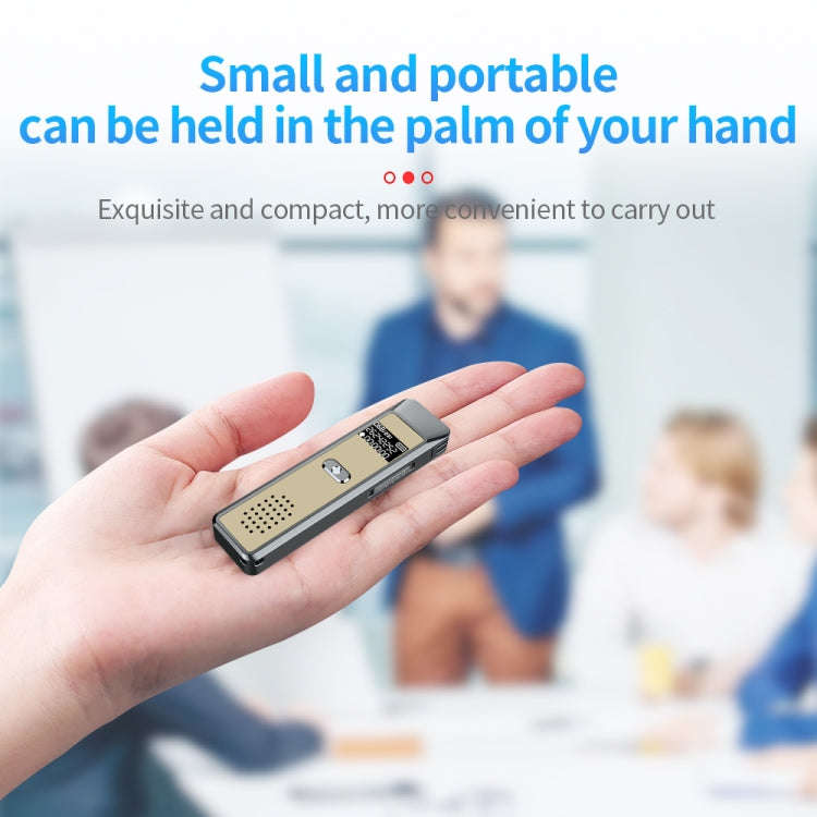 JNN Q7 Mini Portable Voice Recorder with OLED Screen, Memory:8GB(Grey+Gold)