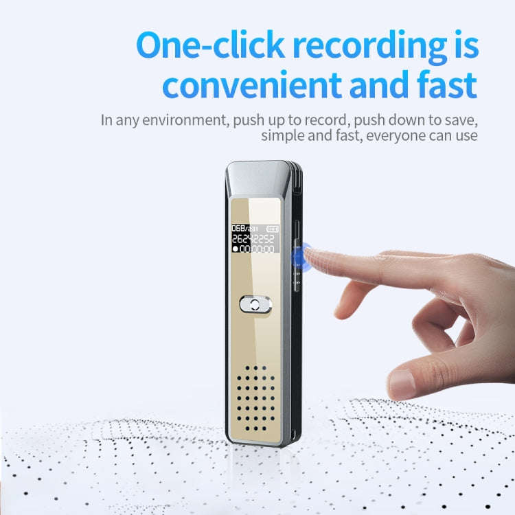 JNN Q7 Mini Portable Voice Recorder with OLED Screen, Memory:8GB(Grey+Gold)