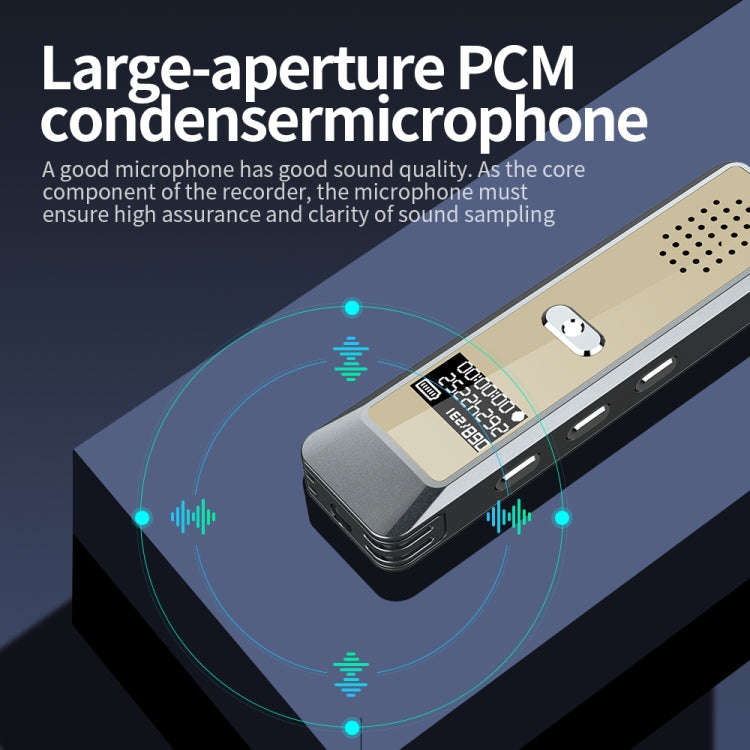 JNN Q7 Mini Portable Voice Recorder with OLED Screen, Memory:8GB(Grey+Gold)