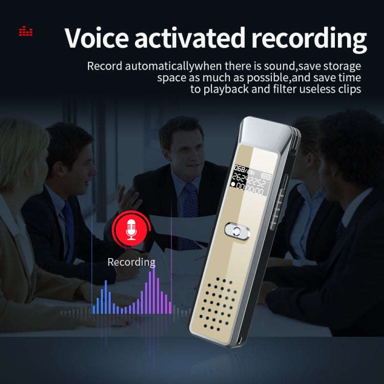 JNN Q7 Mini Portable Voice Recorder with OLED Screen, Memory:8GB(Grey+Gold)