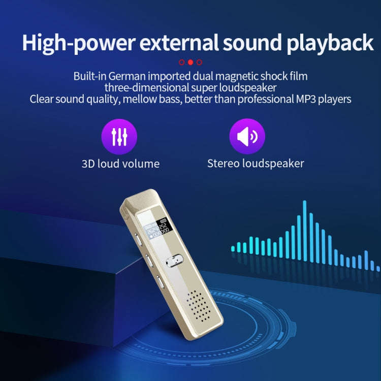 JNN Q7 Mini Portable Voice Recorder with OLED Screen, Memory:16GB(Gold)