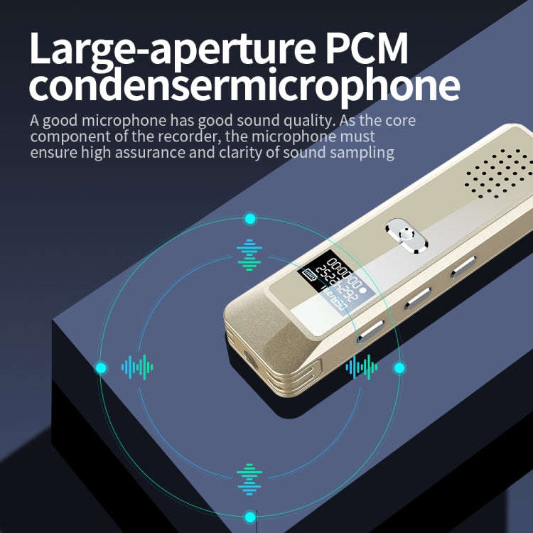 JNN Q7 Mini Portable Voice Recorder with OLED Screen, Memory:16GB(Gold)