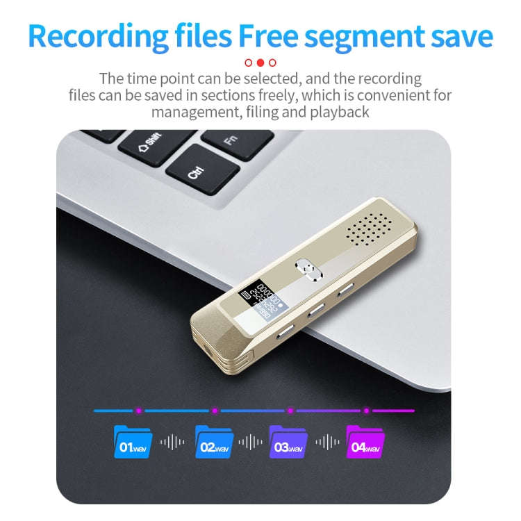 JNN Q7 Mini Portable Voice Recorder with OLED Screen, Memory:16GB(Gold)