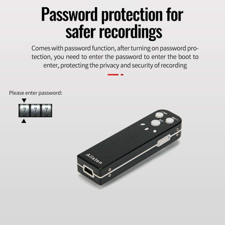 JNN J1 Mini Smart HD Noise Cancelling Voice Recorder, Memory:16GB(Black)