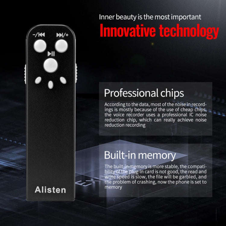 JNN J1 Mini Smart HD Noise Cancelling Voice Recorder, Memory:16GB(Black)