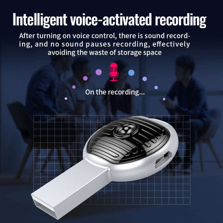 JNN S13 Zinc Alloy U-disk Voice Recorder, Memory:4GB(Silver)
