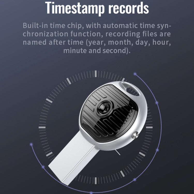 JNN S13 Zinc Alloy U-disk Voice Recorder, Memory:4GB(Silver)