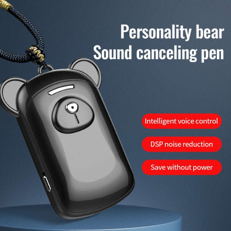 JNN Q6 Bear Smart Noise Cancelling Voice Recorder, Memory:8GB(Black)
