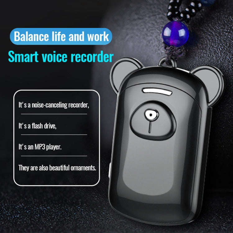 JNN Q6 Bear Smart Noise Cancelling Voice Recorder, Memory:8GB(Black)