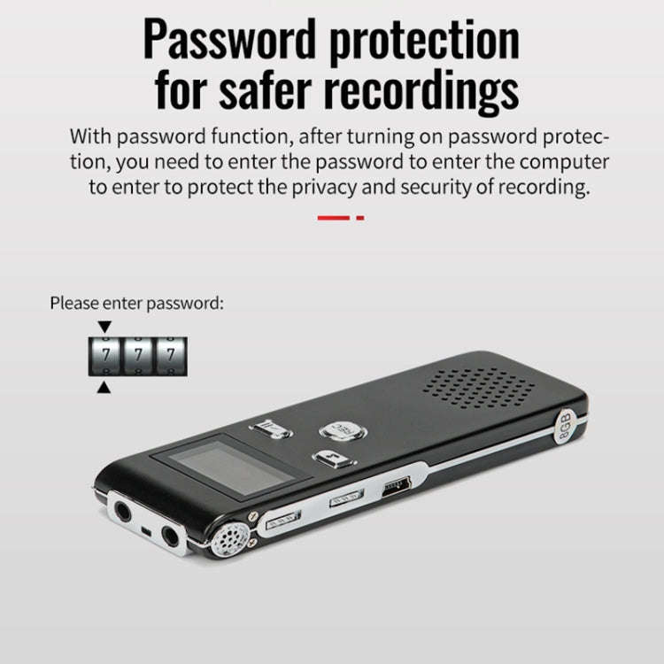 JNN X18 Mini Smart HD Noise Cancelling Voice Recorder, Memory:8GB(Black)