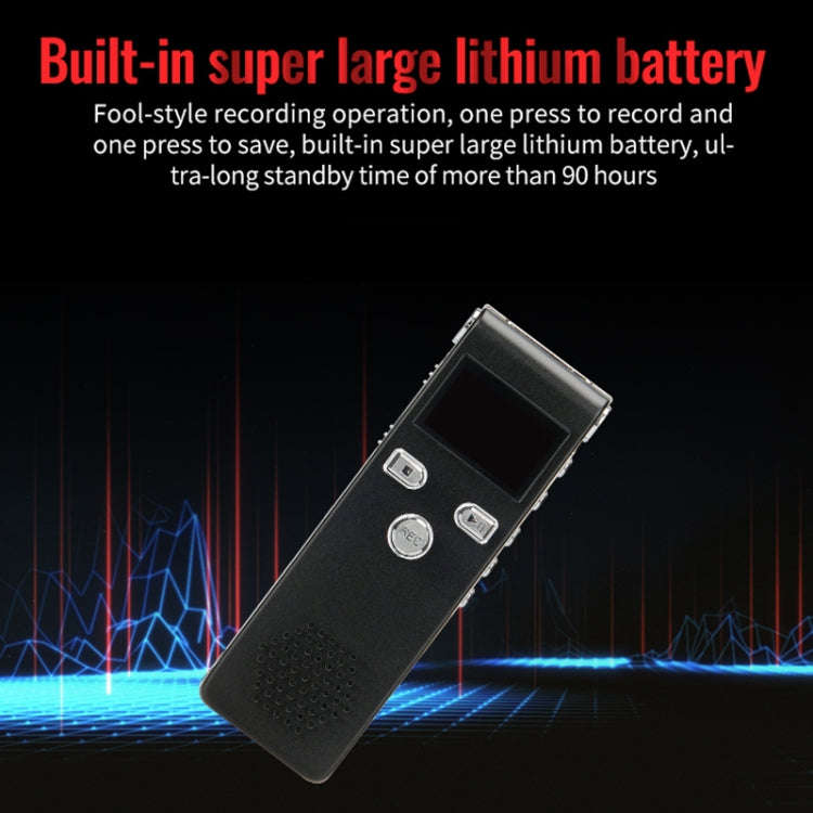 JNN X18 Mini Smart HD Noise Cancelling Voice Recorder, Memory:32GB(Black)