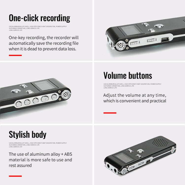 JNN X18 Mini Smart HD Noise Cancelling Voice Recorder, Memory:32GB(Black)