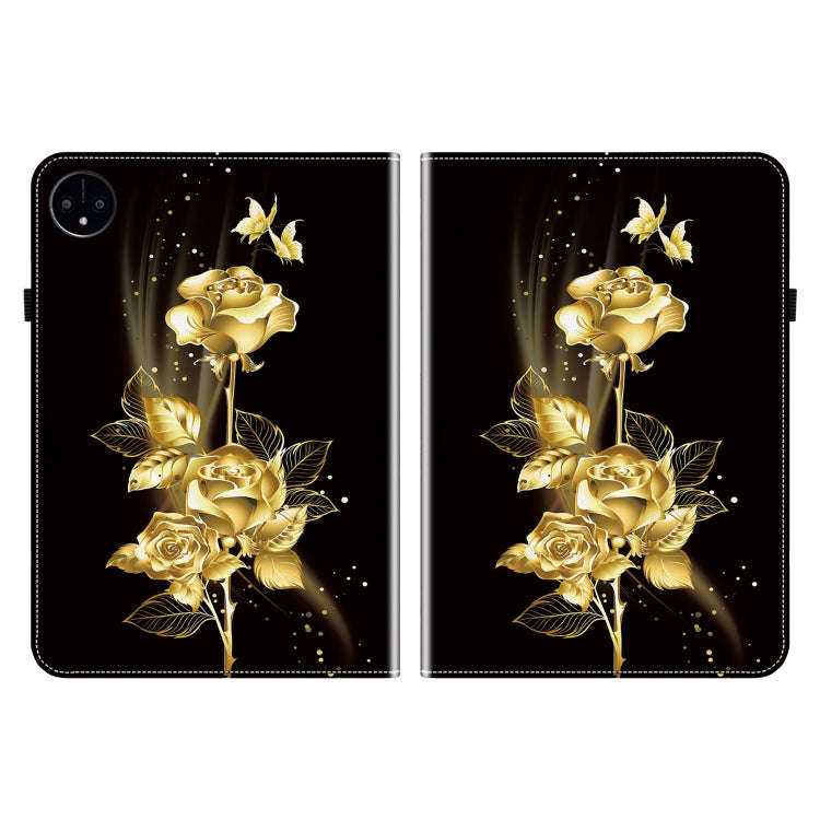 For Huawei MatePad Pro 11 2022 Crystal Texture Painted Leather Smart Tablet Case(Gold Butterfly R...