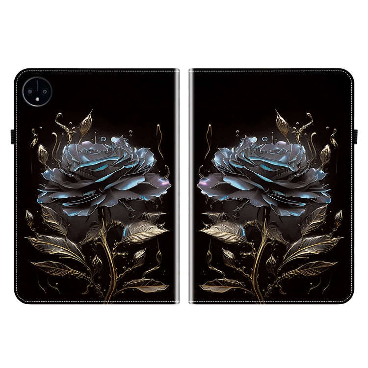 For Huawei MatePad Pro 11 2022 Crystal Texture Painted Leather Smart Tablet Case(Black Rose)