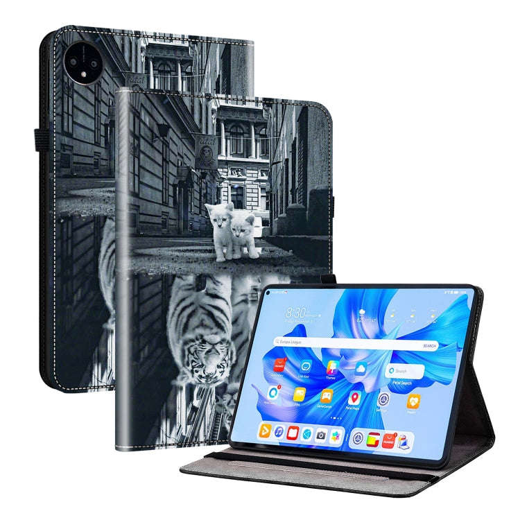 For Huawei MatePad Pro 11 2022 Crystal Texture Painted Leather Smart Tablet Case(Cat Reflection T...